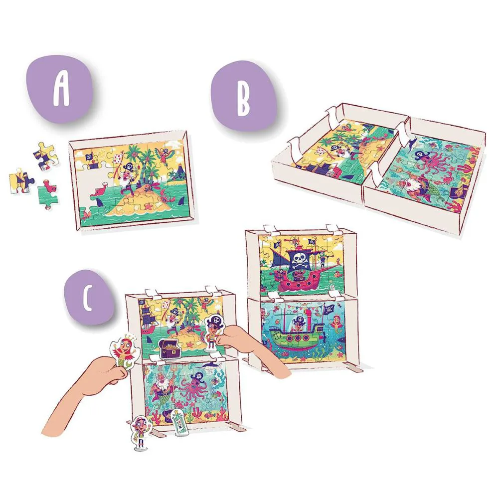 Puzzle & Play Pirate Adventure 2 x 24pc Jigsaw Puzzles Extra Image 3