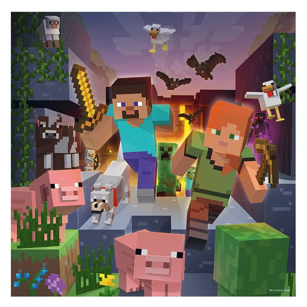 Minecraft Biomes 3 x 49pc Jigsaw Puzzle Extra Image 1