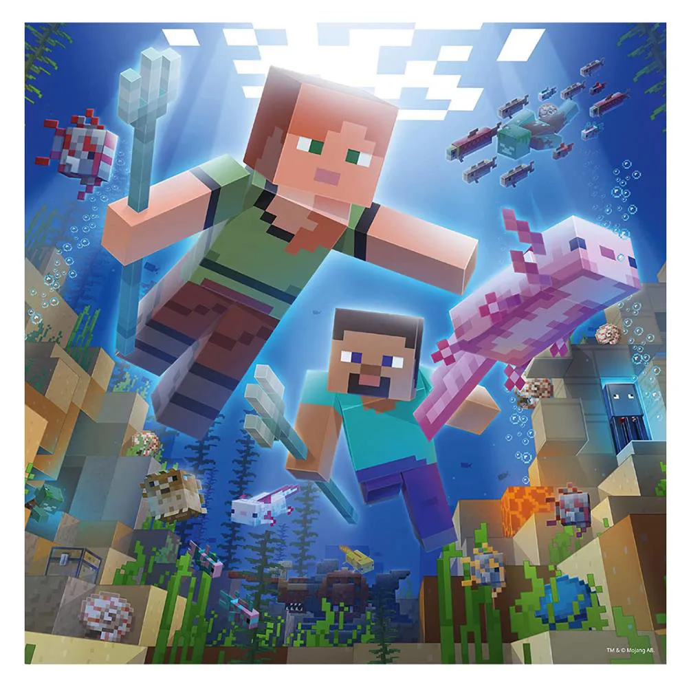 Minecraft Biomes 3 x 49pc Jigsaw Puzzle Extra Image 3