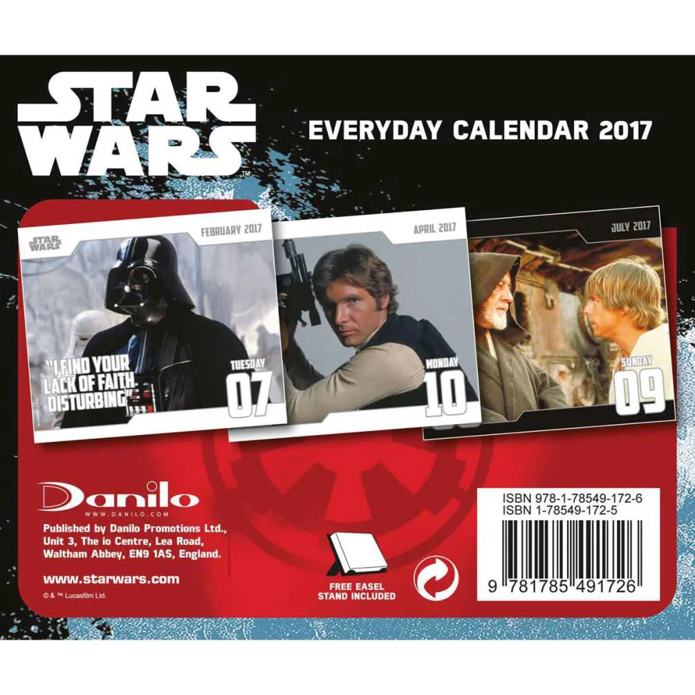 Star Wars 2017 Desktop Block Calendar with Easel Extra Image 2