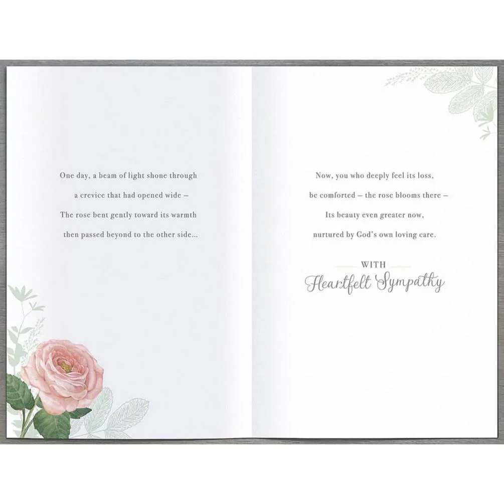 With Sympathy Pink Rose Card Extra Image 1