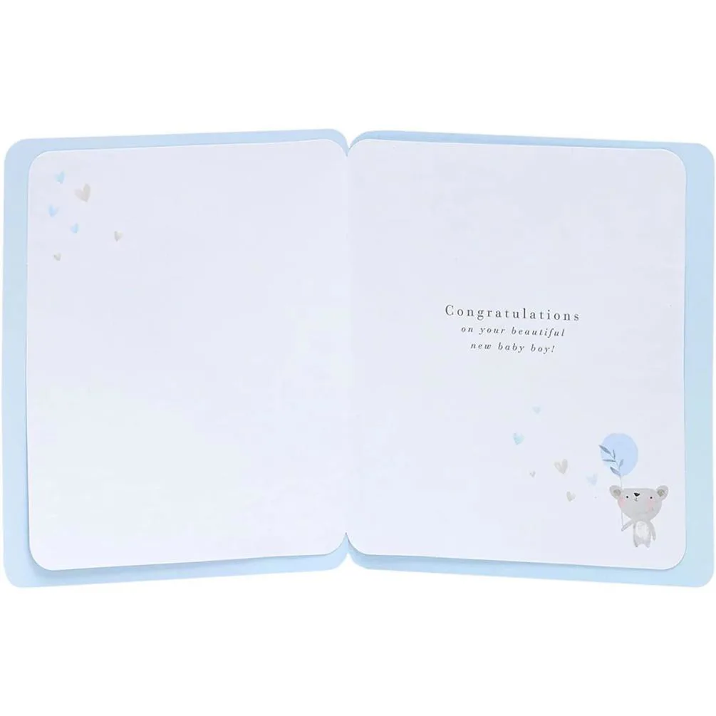 Cute Letter Design New Baby Boy Card Extra Image 1
