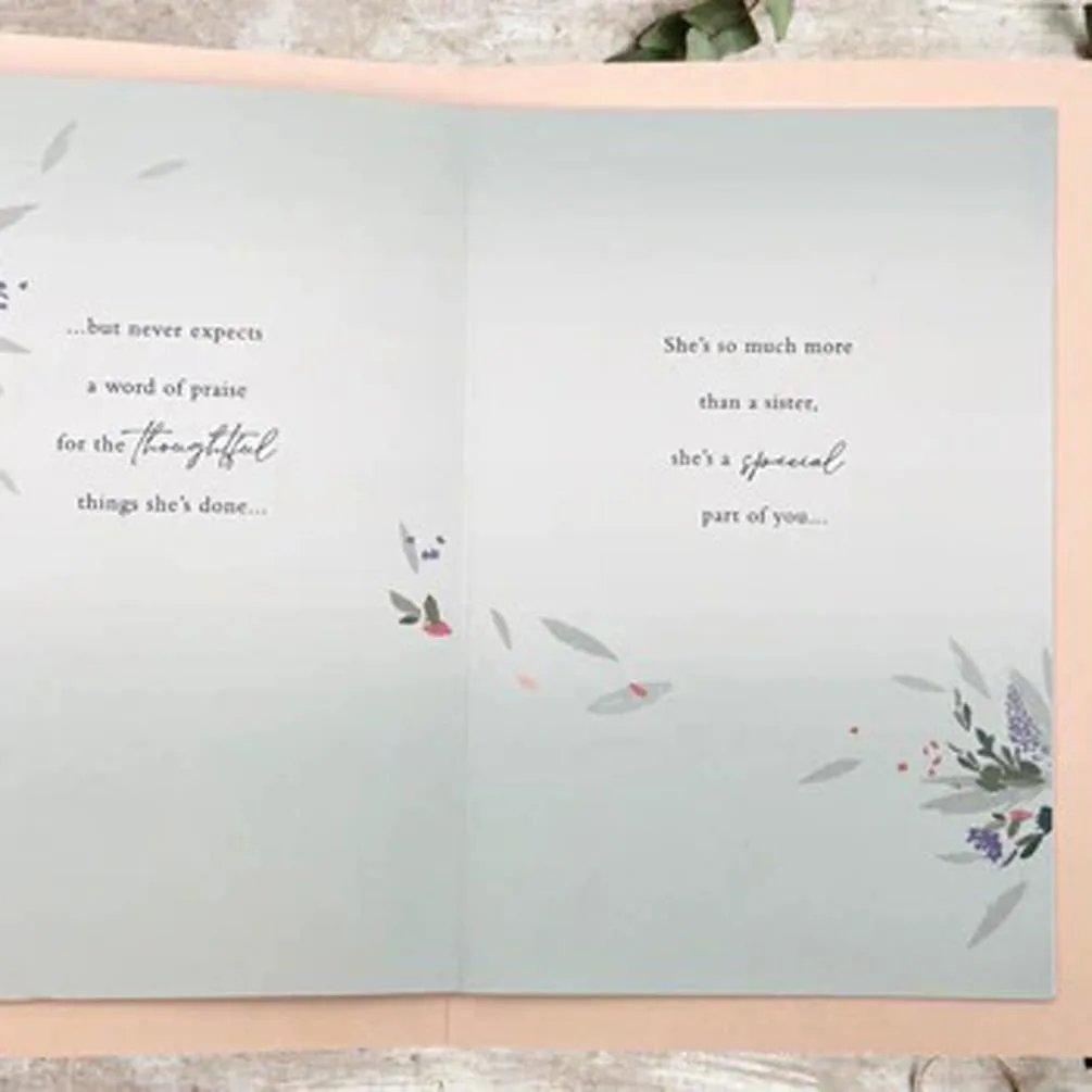 What Is a Sister Floral Birthday Card Extra Image 1
