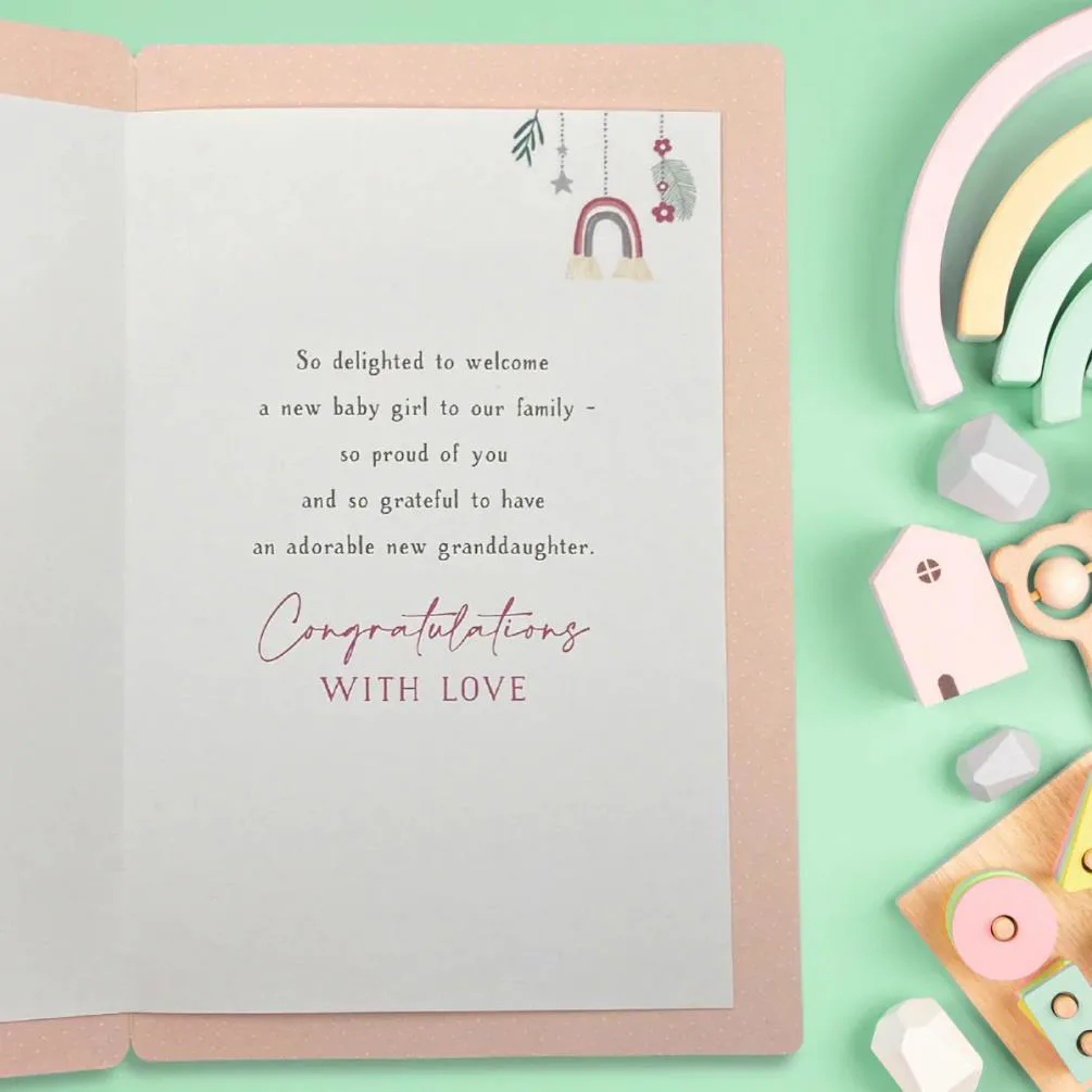 Thank You for a Granddaughter New Baby Girl Card Extra Image 1