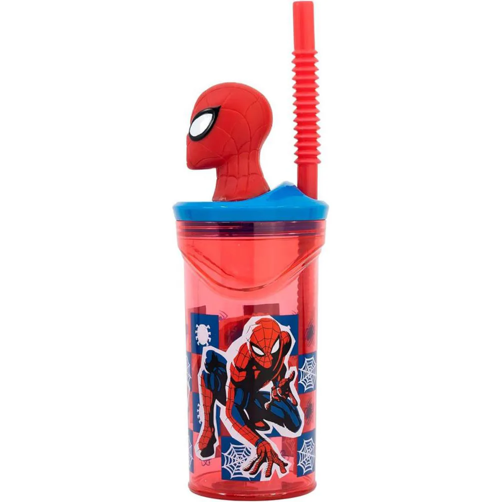 Spiderman 360ml 3D Tumbler With Straw Extra Image 1