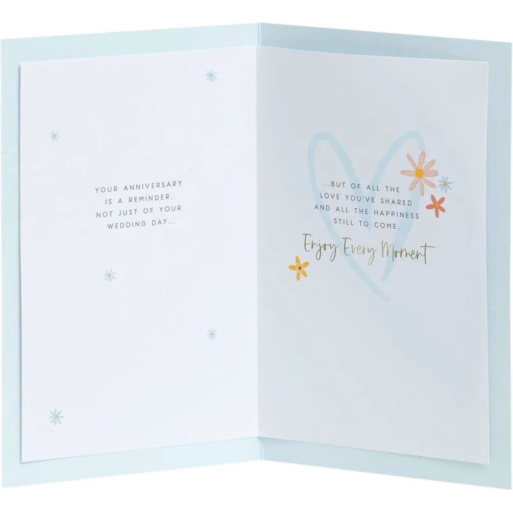 Floral Heart Design Happy Anniversary Card Extra Image 1
