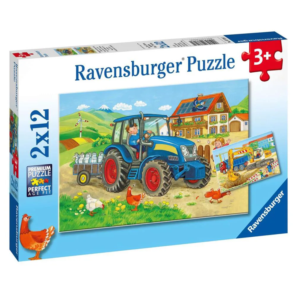 Hard at Work 2 x 12pc Jigsaw Puzzles Extra Image 1