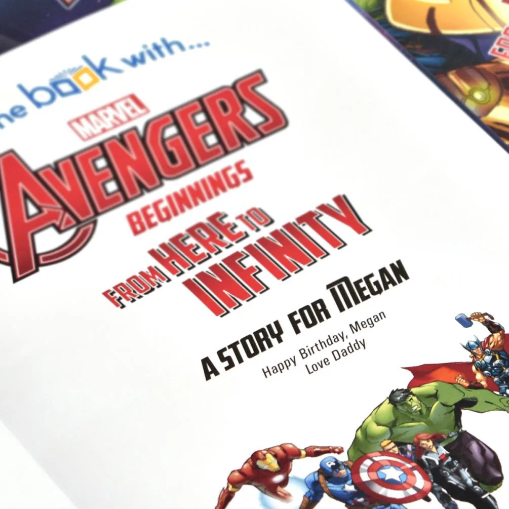 Personalised Marvel Avengers Beginnings from Here to Infinity Hardback Story Book Extra Image 2