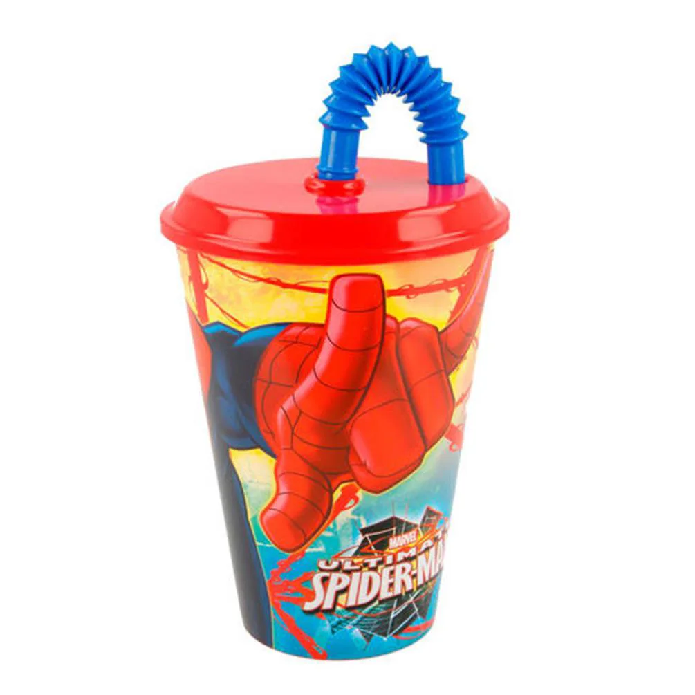 Spiderman 430ml Tumbler with Straw Extra Image 1