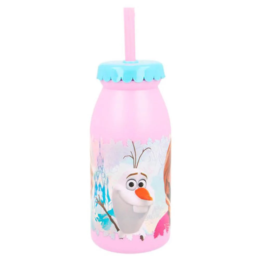 Disney Frozen 300ml Milk Bottle With Straw Extra Image 1
