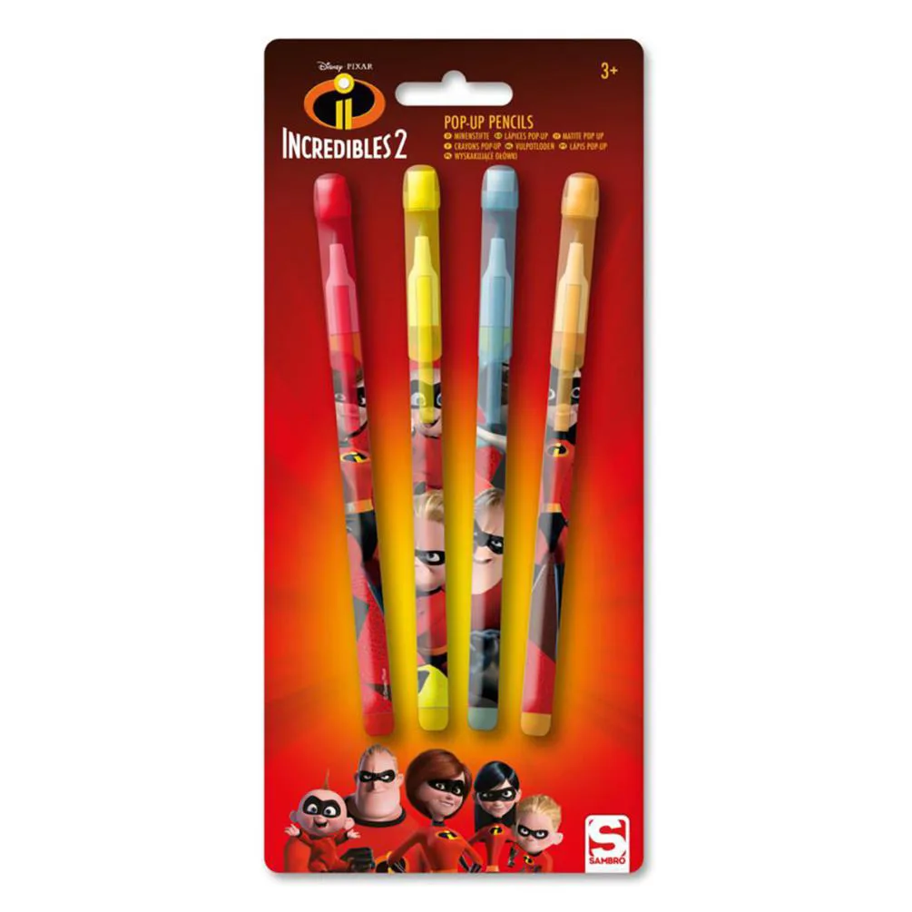 Incredibles 4 Pack Pop Up Pencils Extra Image 1