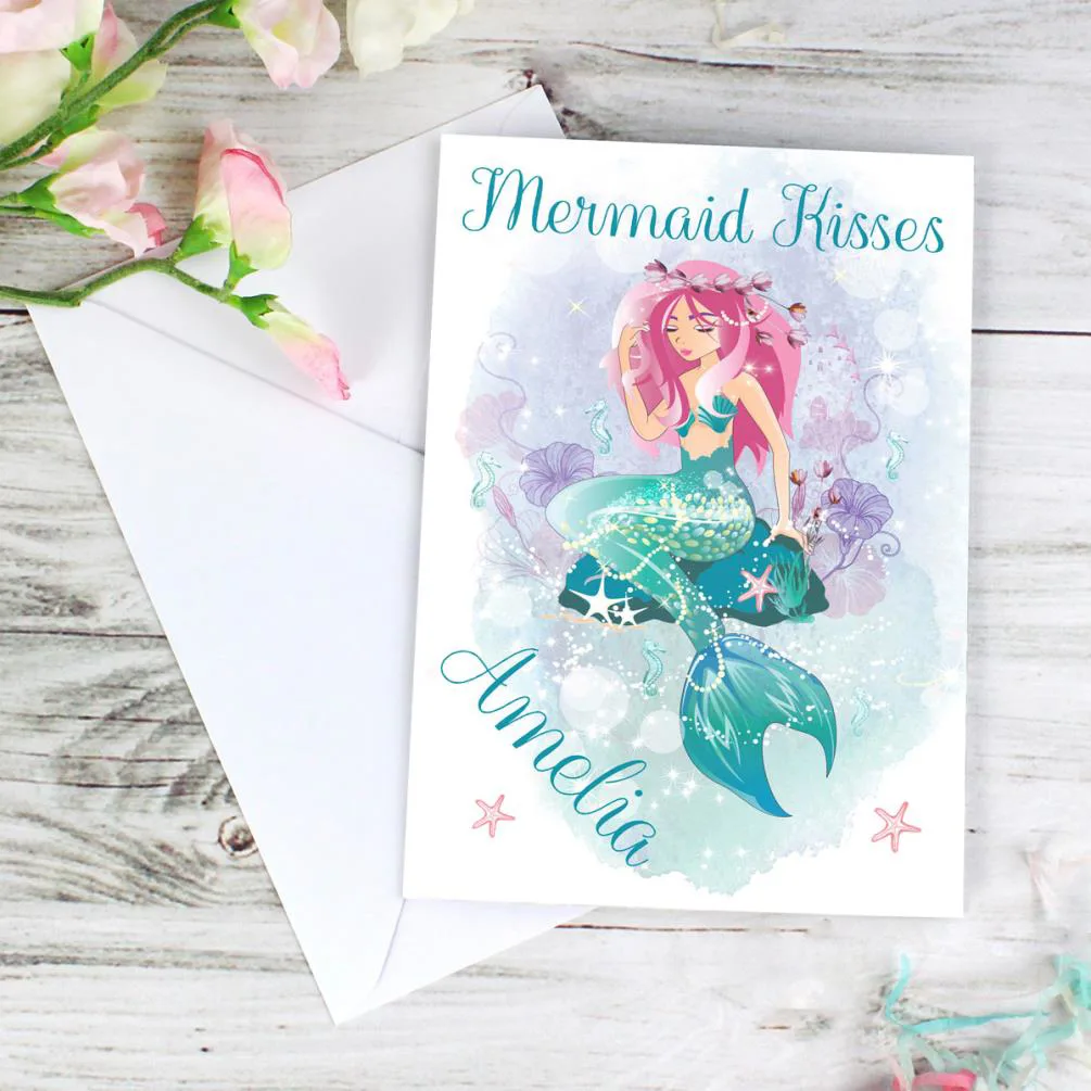 Personalised Mermaid Greetings Card Extra Image 2