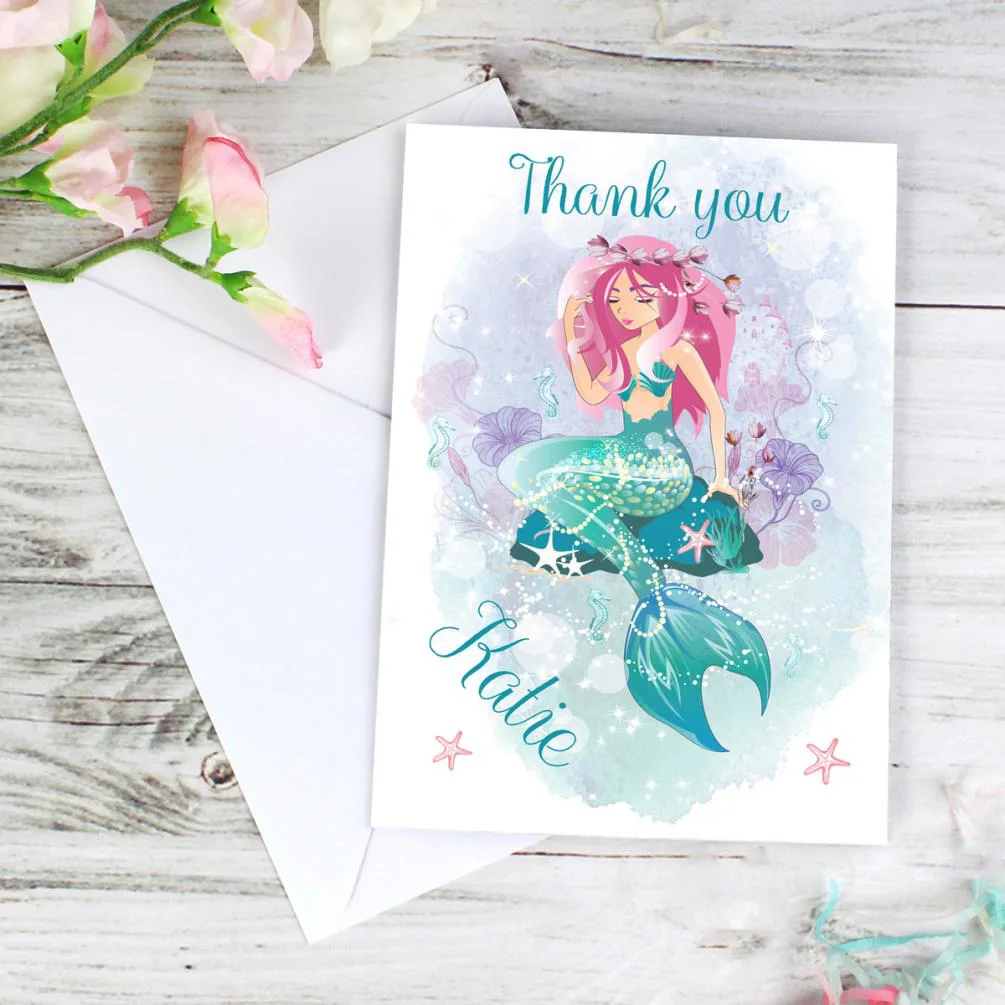 Personalised Mermaid Greetings Card Extra Image 3