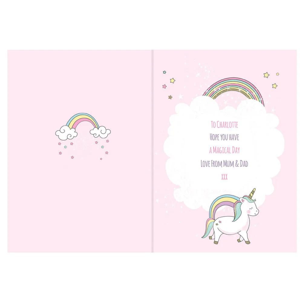 Personalised Baby Unicorn Birthday Age Card Extra Image 1