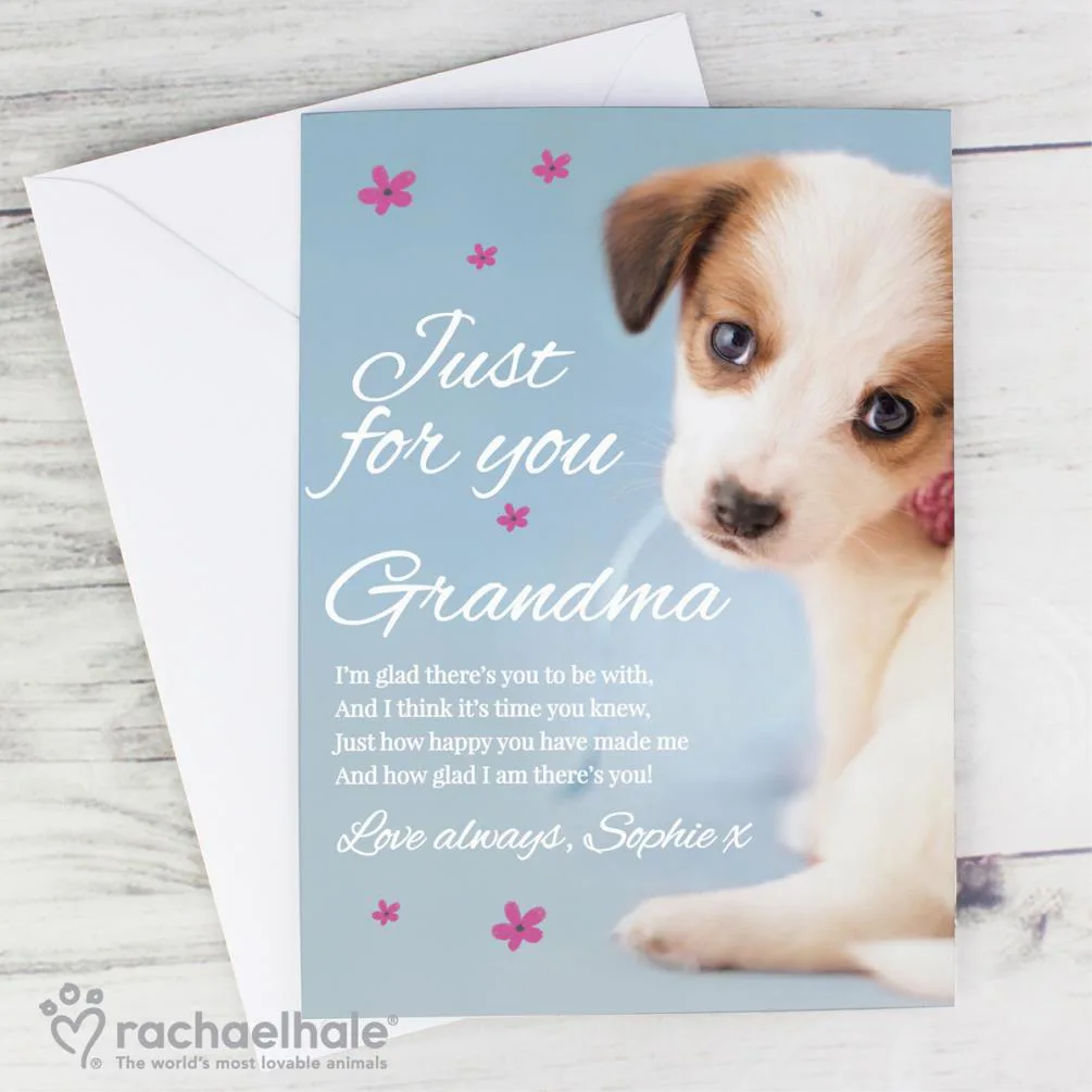 Personalised Rachael Hale Just for You Puppy Card Extra Image 1