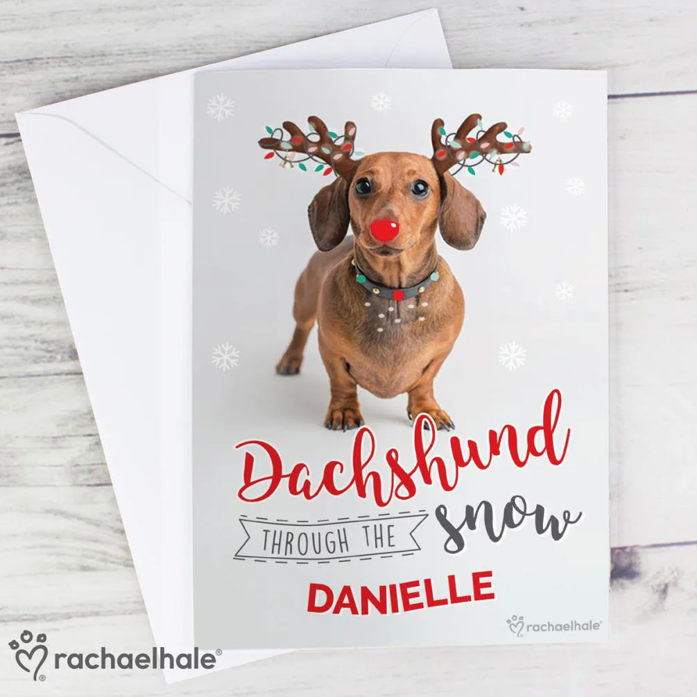 Personalised Rachael Hale Christmas Dachshund Card Extra Image 1