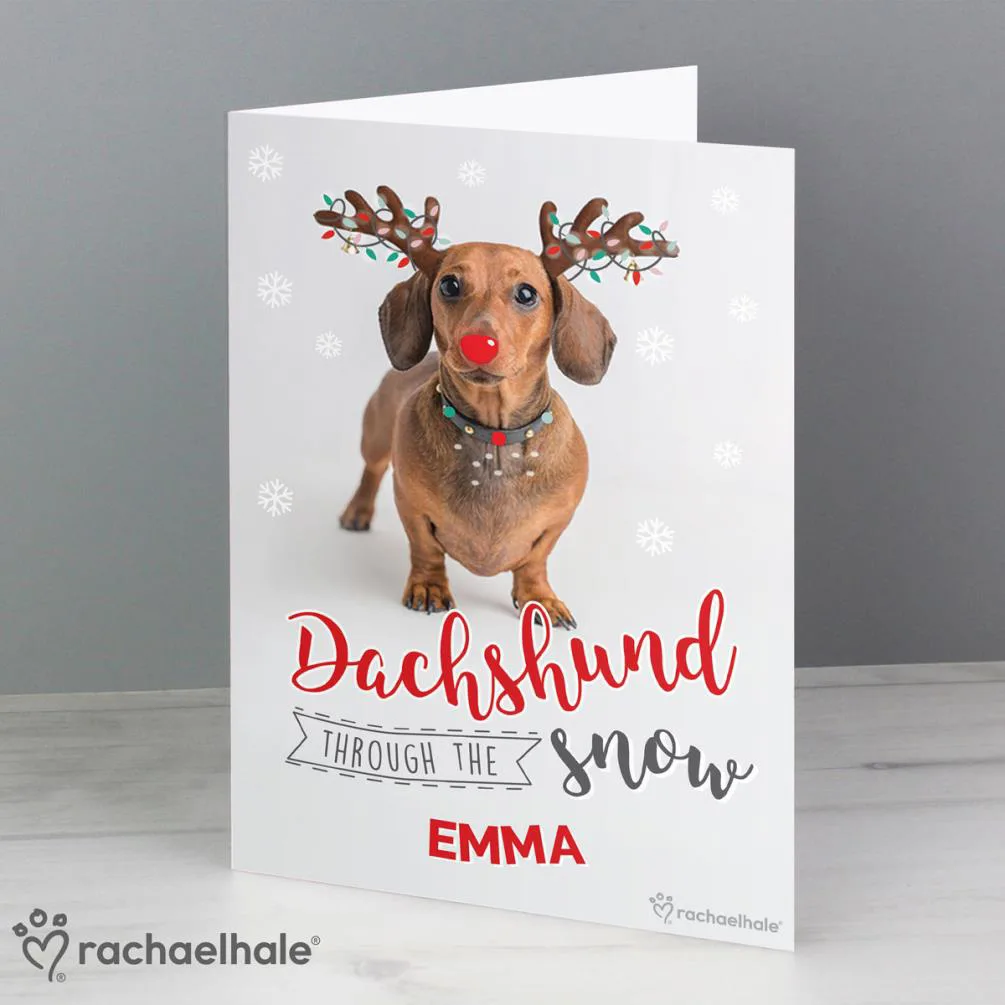 Personalised Rachael Hale Christmas Dachshund Card Extra Image 2