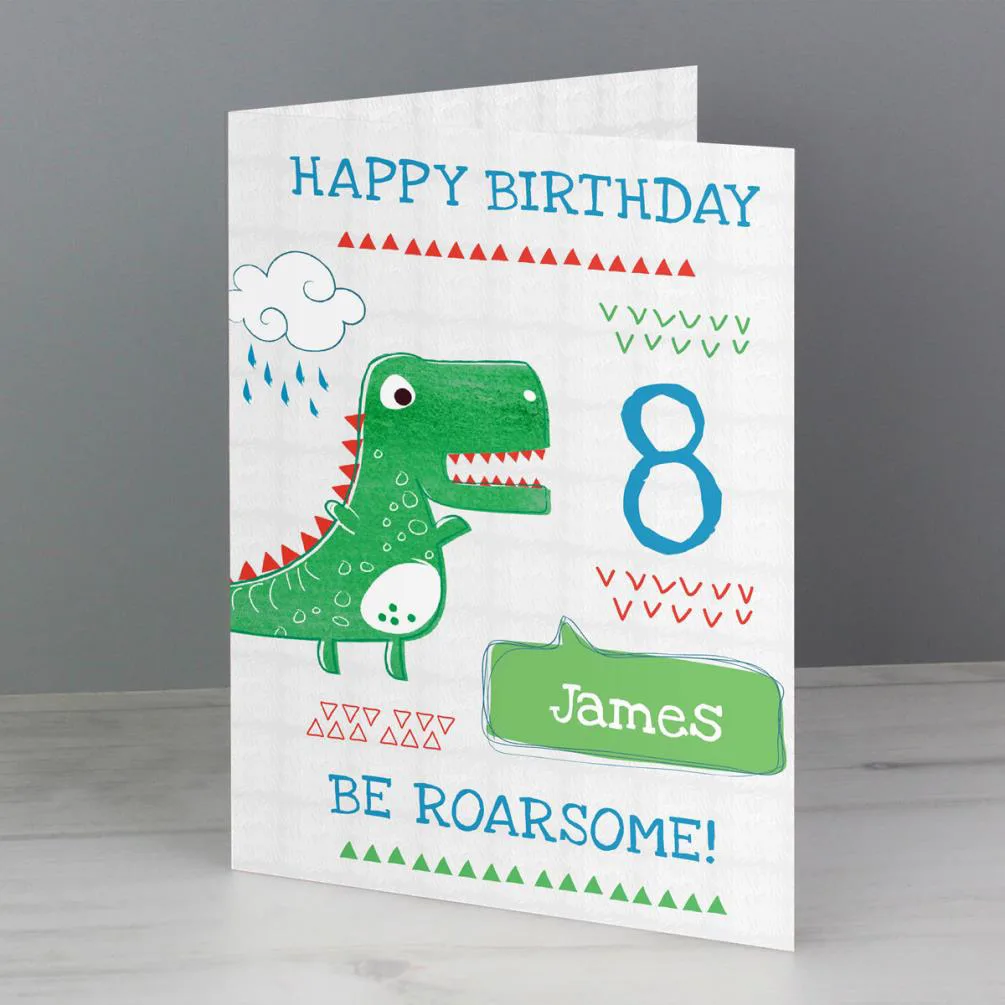 Personalised Be Roarsome Dinosaur Card Extra Image 1