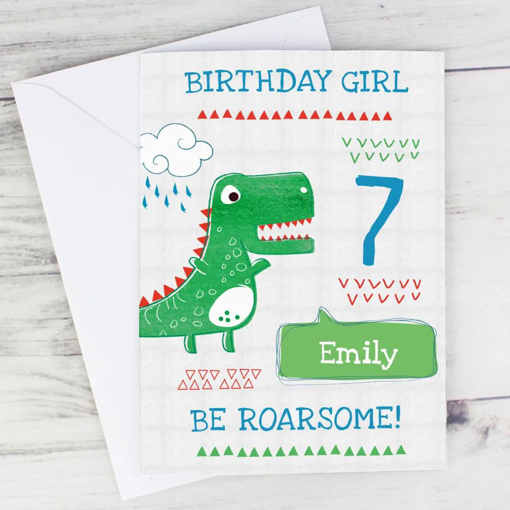 Personalised Be Roarsome Dinosaur Card Extra Image 2