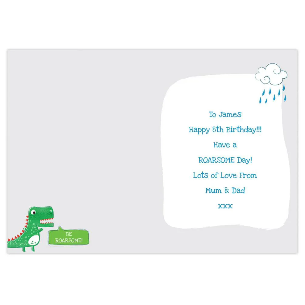 Personalised Be Roarsome Dinosaur Card Extra Image 3