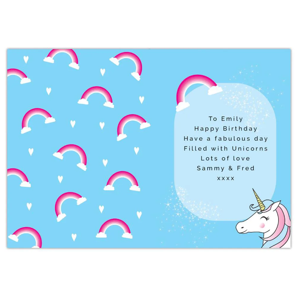 Personalised Unicorn Birthday Card Extra Image 1