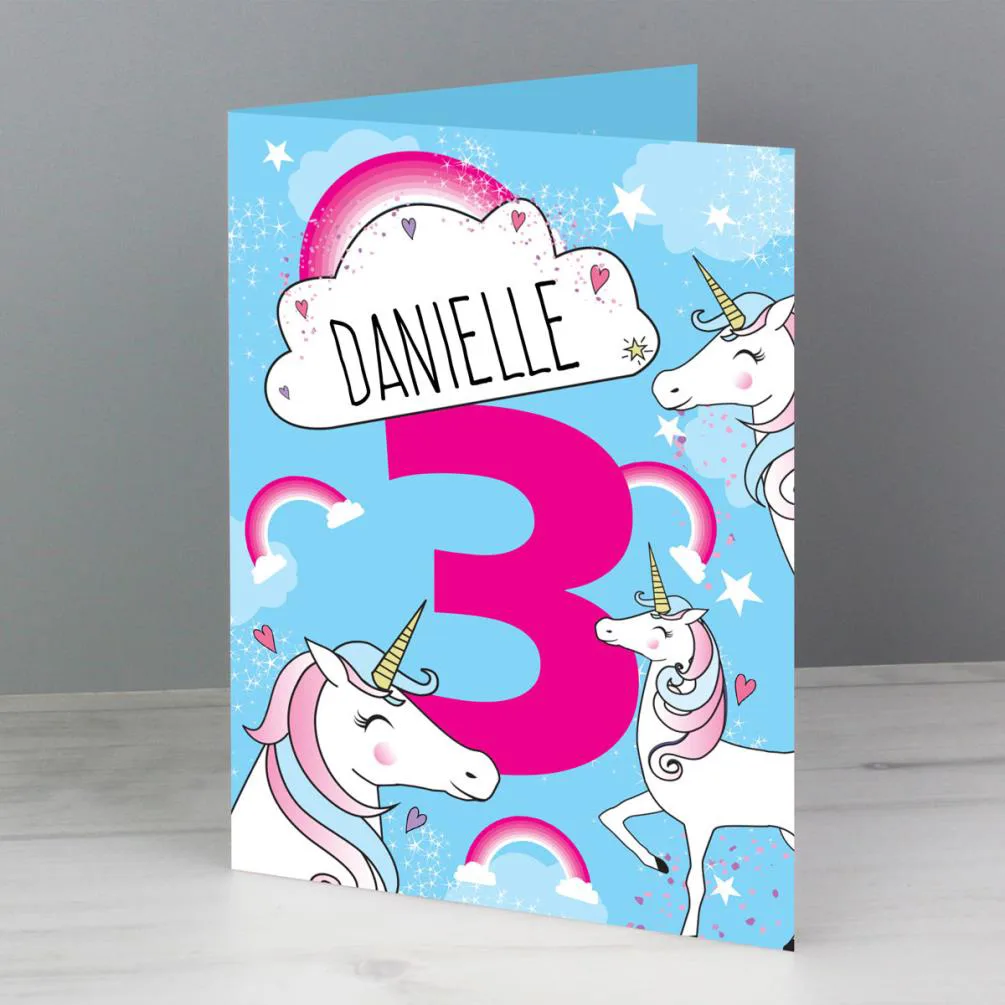 Personalised Unicorn Birthday Card Extra Image 2
