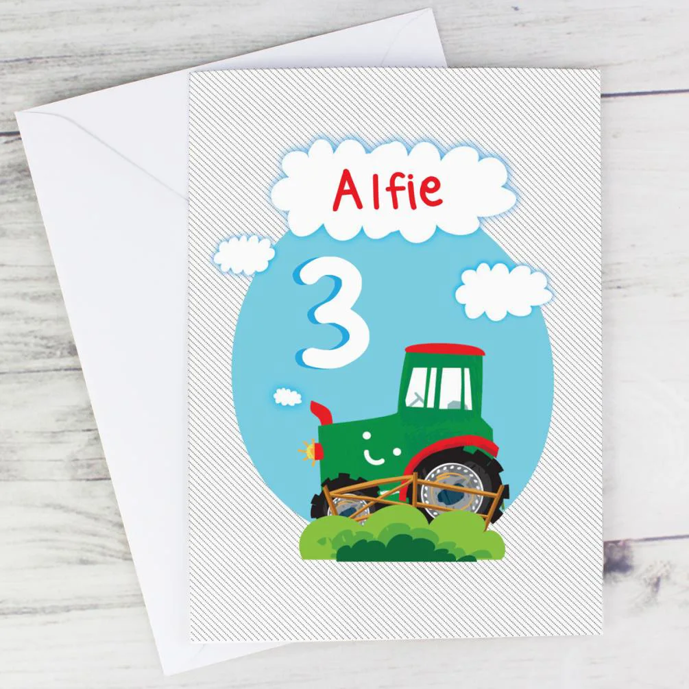 Personalised Tractor Birthday Card Extra Image 2