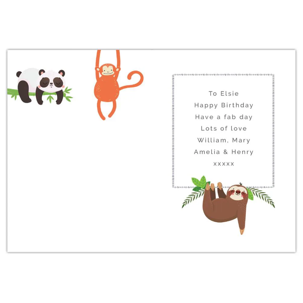 Personalised Wild Animals Birthday Card Extra Image 1