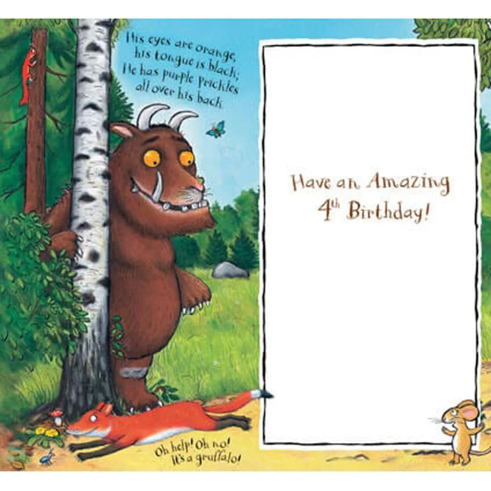 4 Today The Gruffalo 4th Birthday Card Extra Image 1