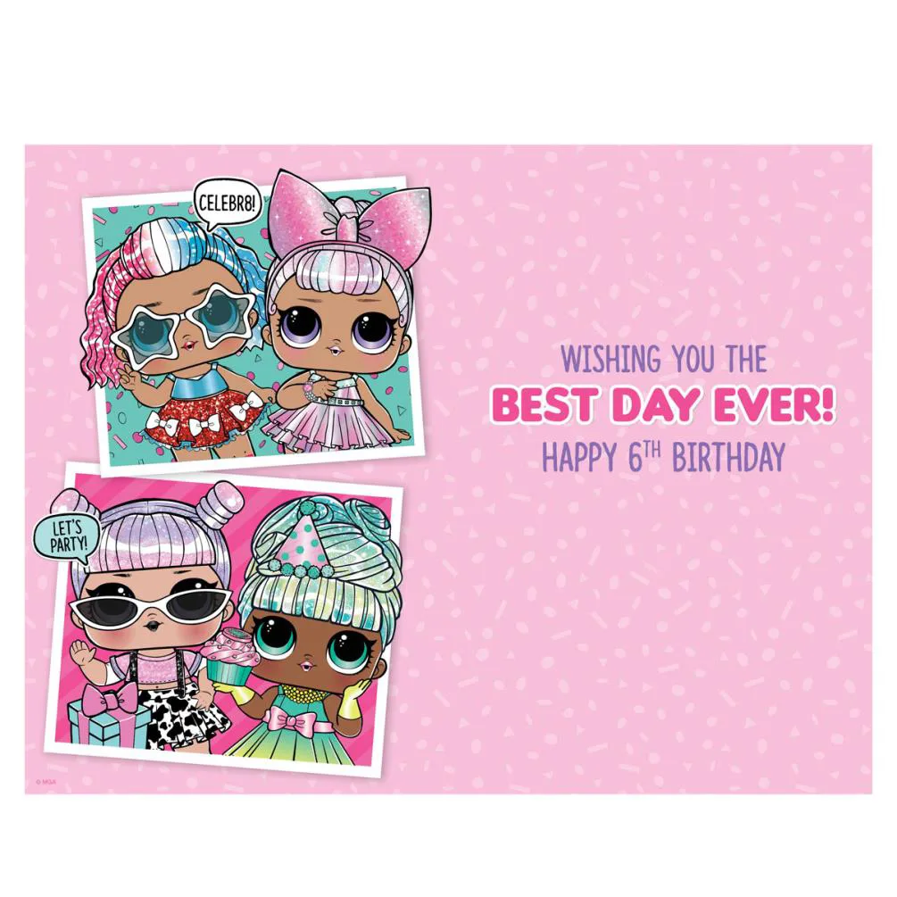 6 Today LOL Surprise 6th Birthday Card Extra Image 1