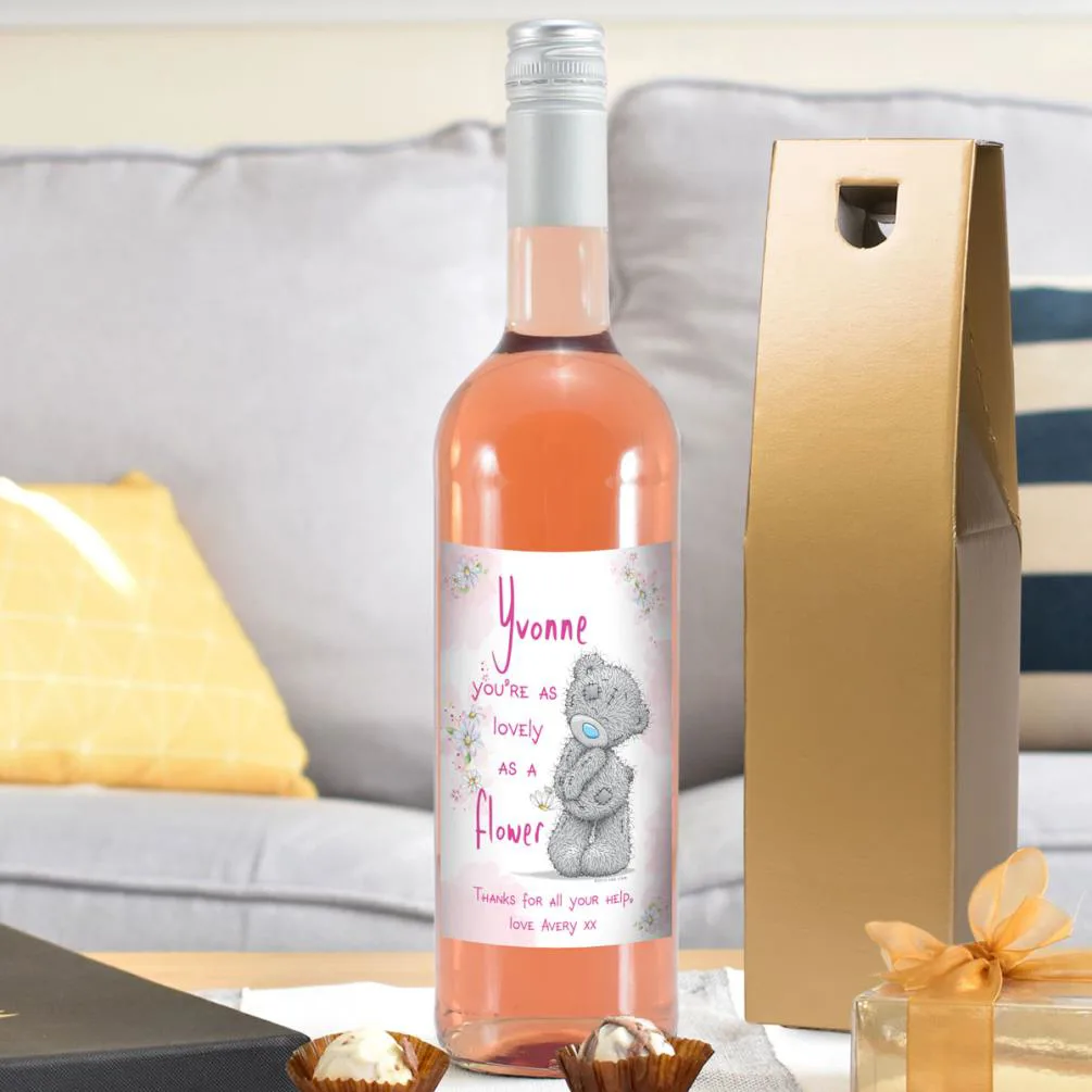 Personalised Me to You Lovely As A Flower Rosé Wine Extra Image 1