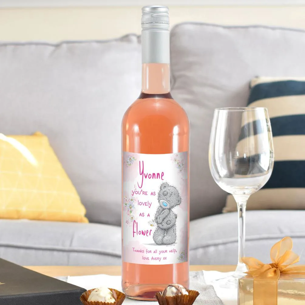 Personalised Me to You Lovely As A Flower Rosé Wine Extra Image 2
