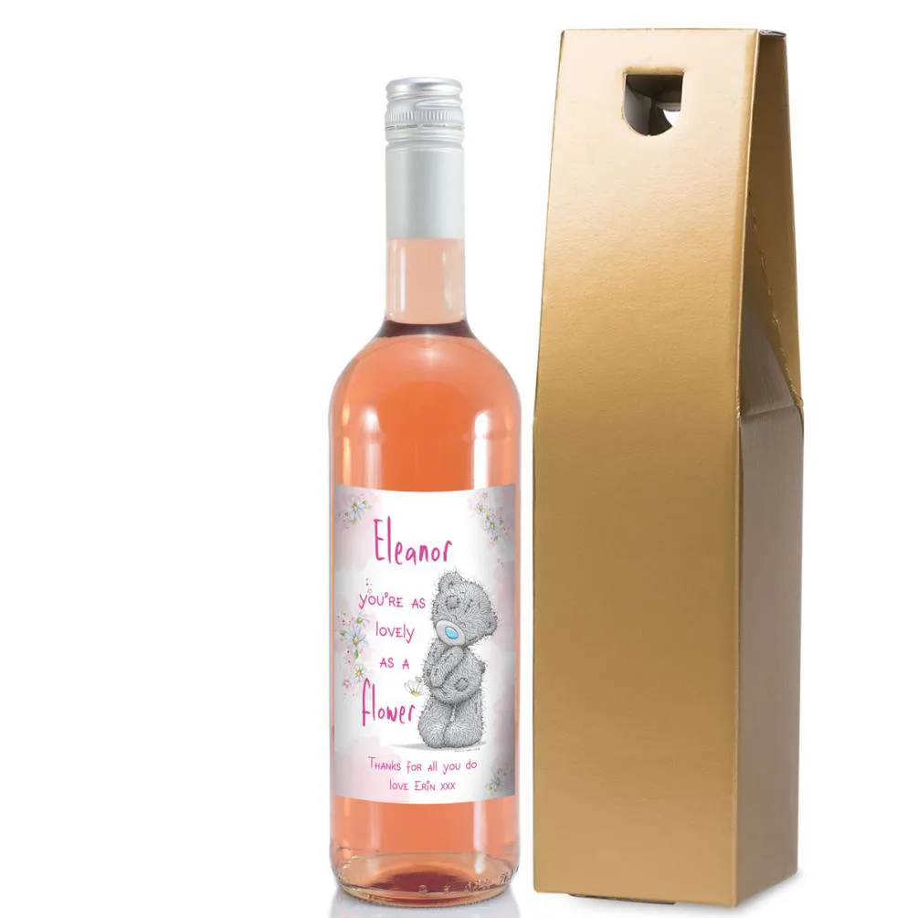 Personalised Me to You Lovely As A Flower Rosé Wine Extra Image 3