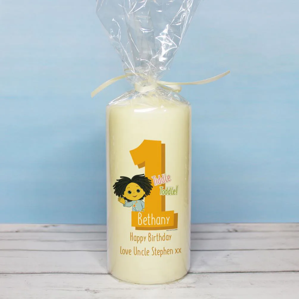 Personalised Moon and Me Birthday Pillar Candle Extra Image 1
