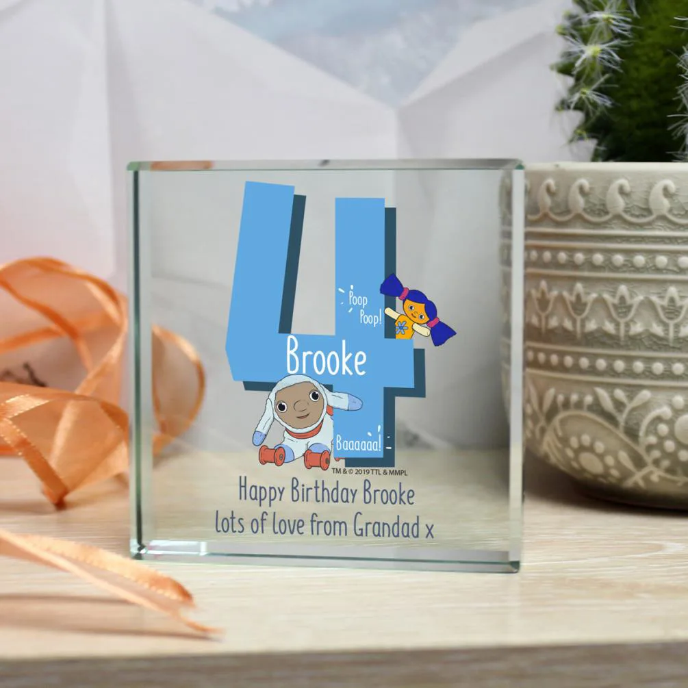 Personalised Moon and Me Birthday Glass Block Extra Image 1