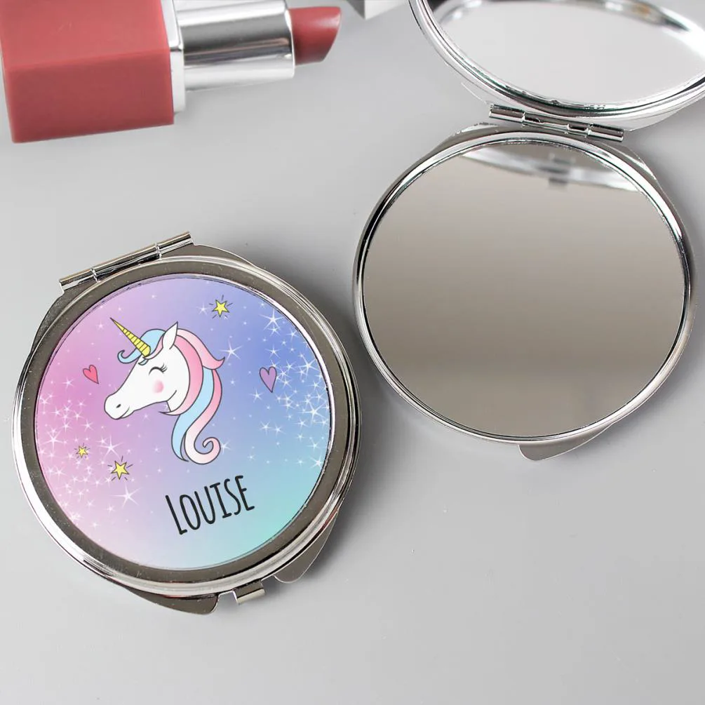 Personalised Unicorn Compact Mirror Extra Image 2