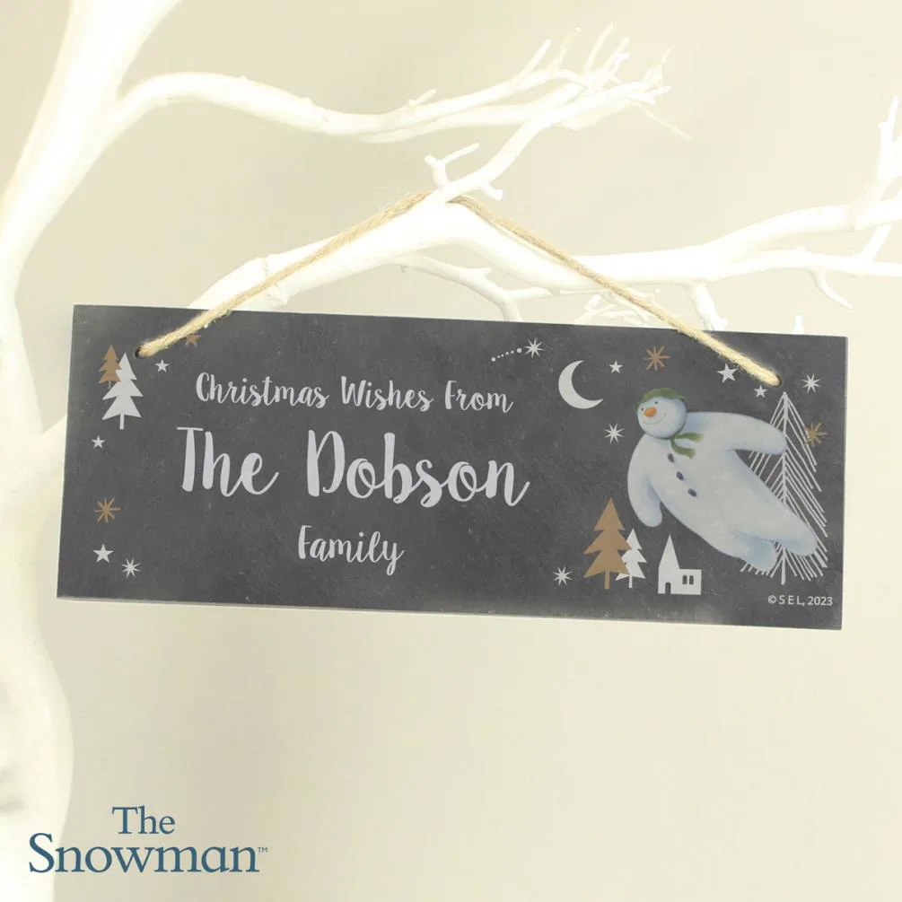 Personalised The Snowman Magical Adventure Hanging Slate Plaque Extra Image 1