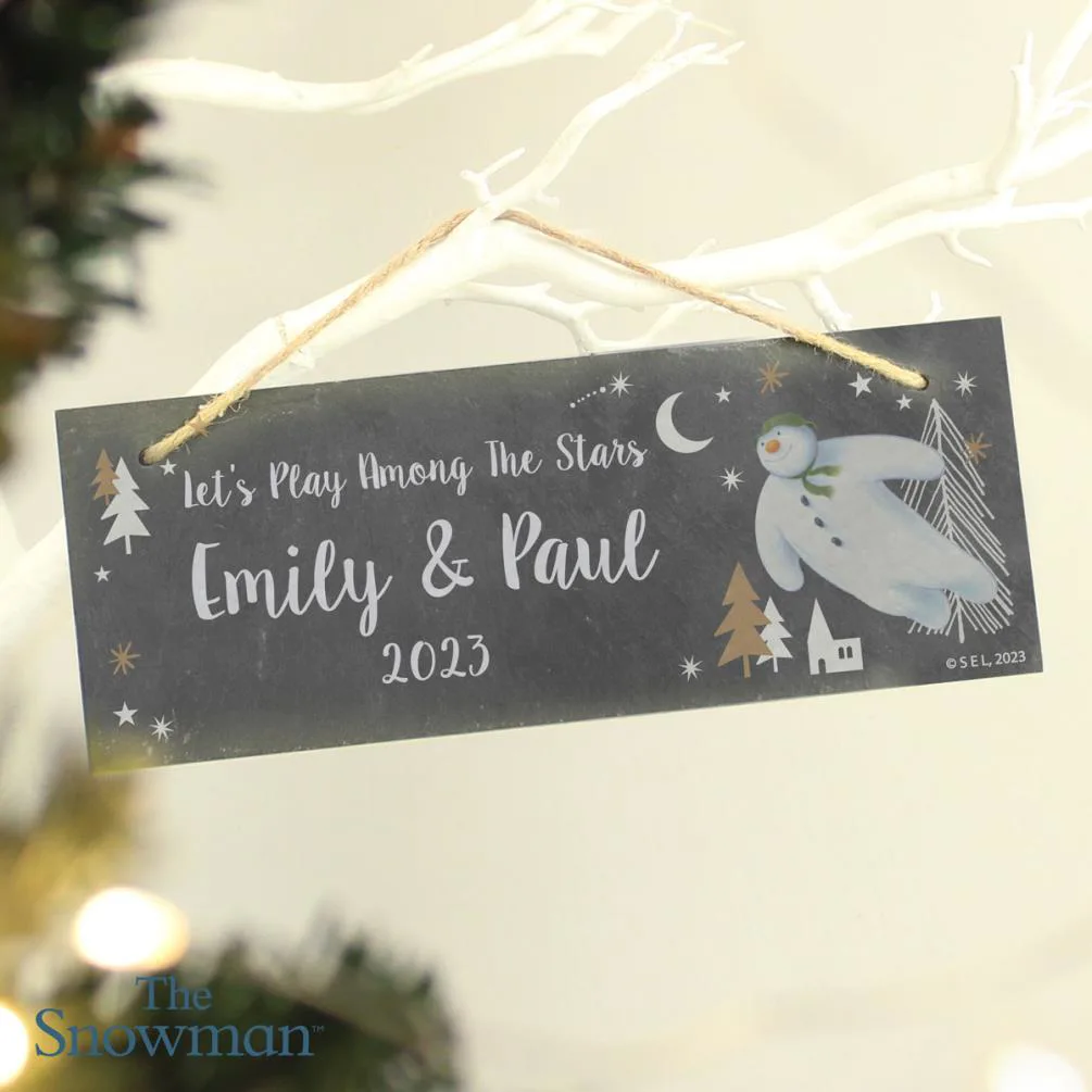 Personalised The Snowman Magical Adventure Hanging Slate Plaque Extra Image 2