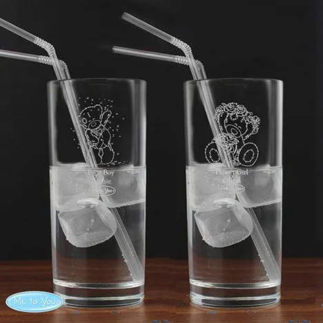 Personalised Me to You Engraved Wedding Girl Hi Ball Glass Extra Image 2