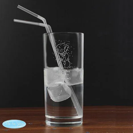 Personalised Me to You Engraved Wedding Boy Hi Ball Glass Extra Image 1