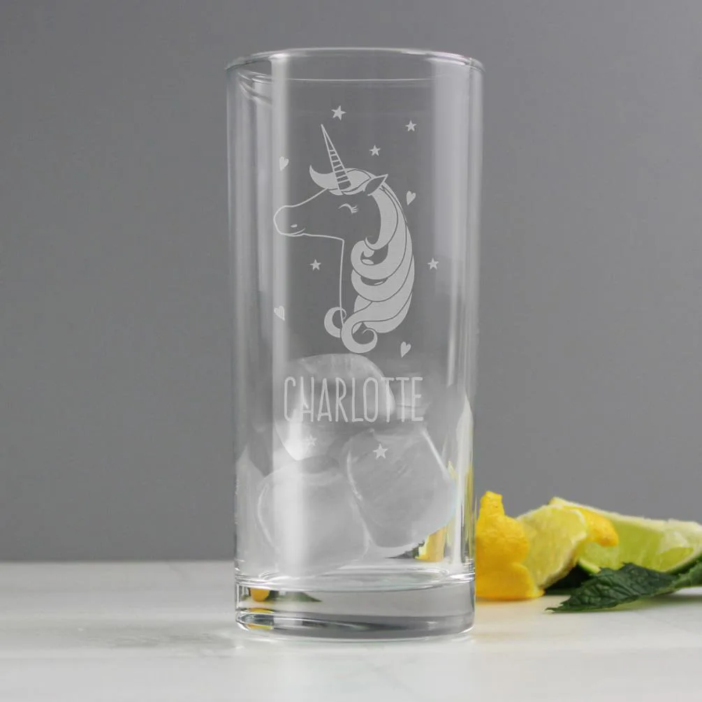 Personalised Unicorn Engraved Hi Ball Glass Extra Image 3