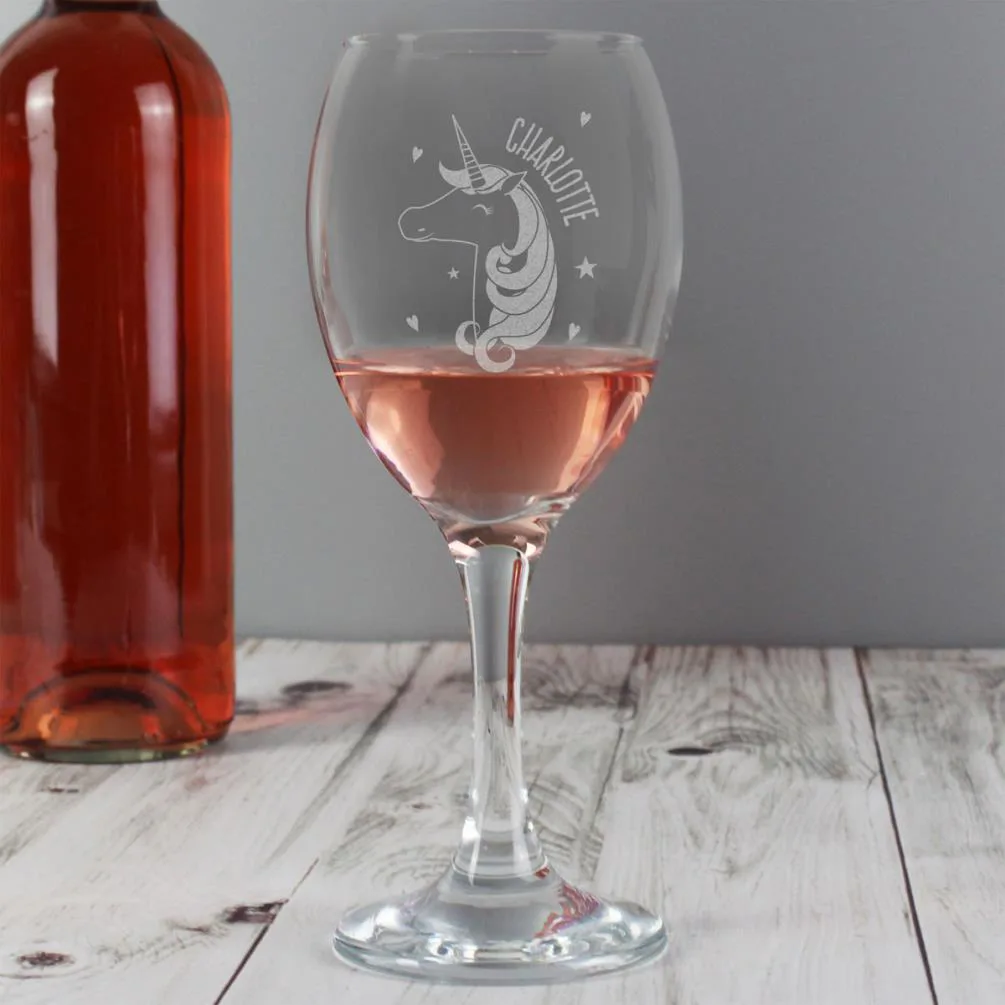 Personalised Unicorn Engraved Wine Glass Extra Image 2