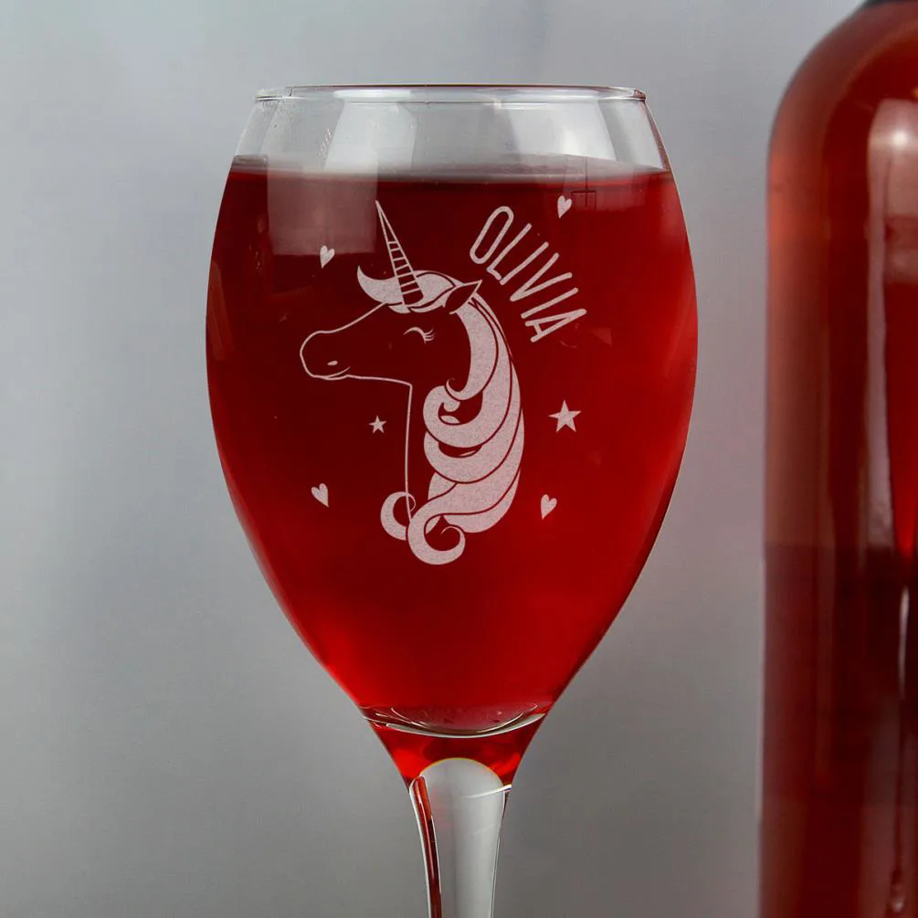 Personalised Unicorn Engraved Wine Glass Extra Image 3