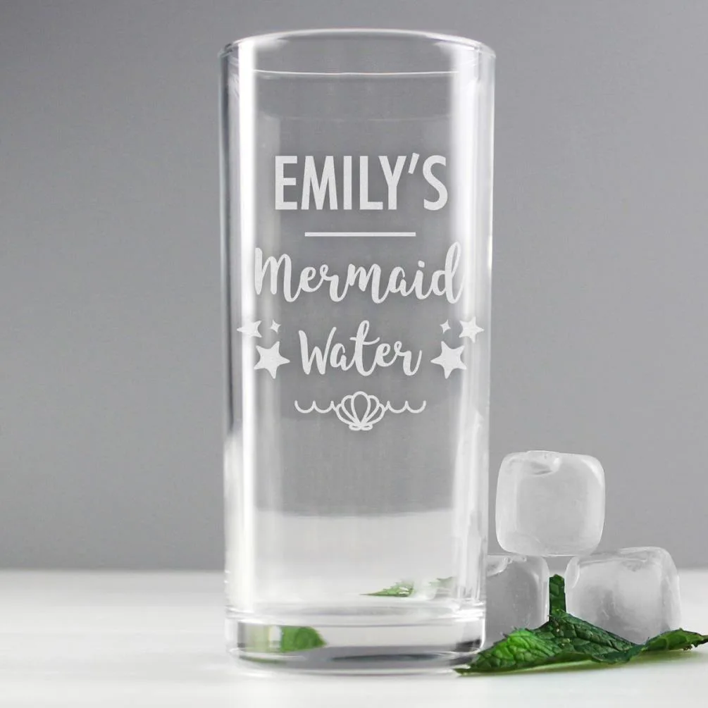 Personalised Mermaid Water Hi Ball Glass Extra Image 1
