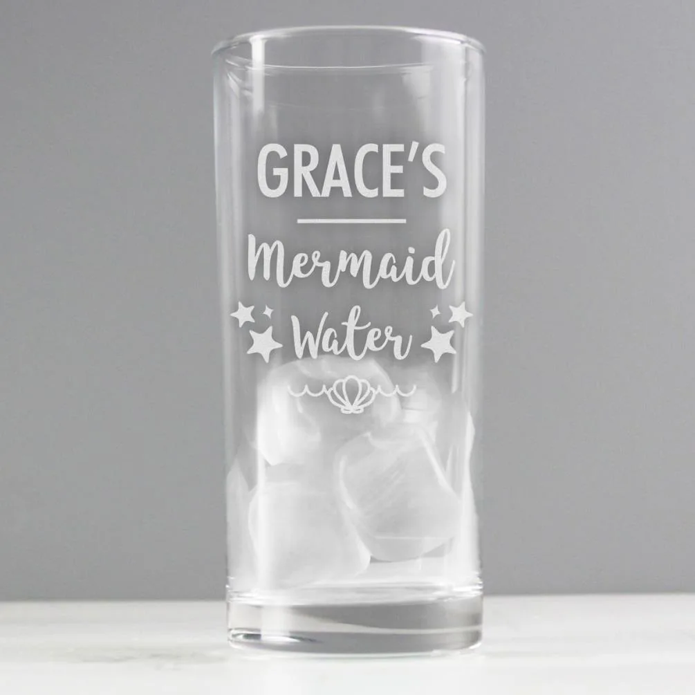 Personalised Mermaid Water Hi Ball Glass Extra Image 2