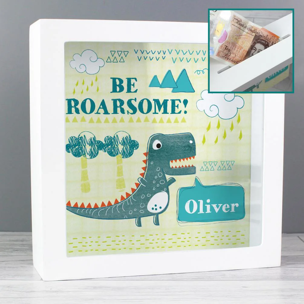 Personalised Dinosaur  Keepsake / Money Box Extra Image 1