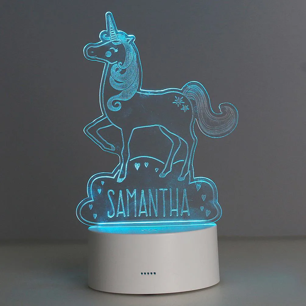 Personalised Unicorn LED Colour Changing Night Light Extra Image 1