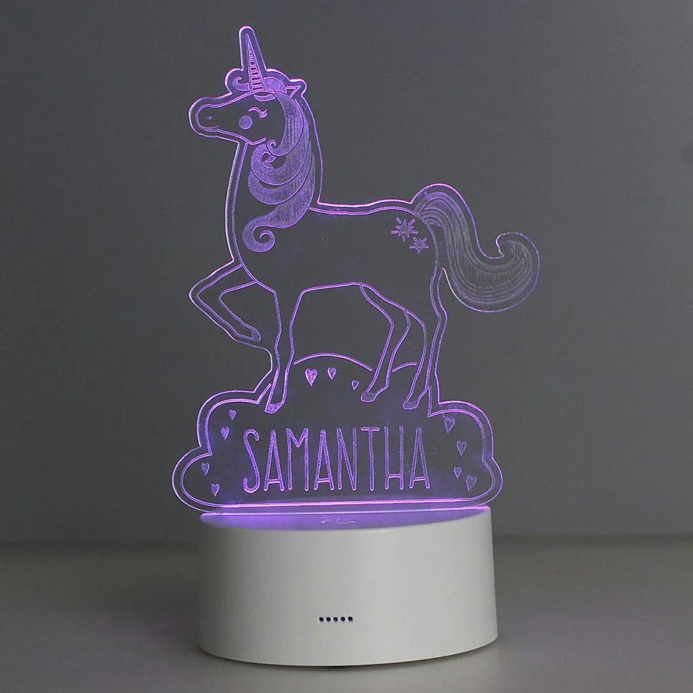 Personalised Unicorn LED Colour Changing Night Light Extra Image 2