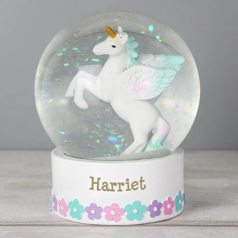 Personalised Unicorn Name Snow Globe Extra Image 1