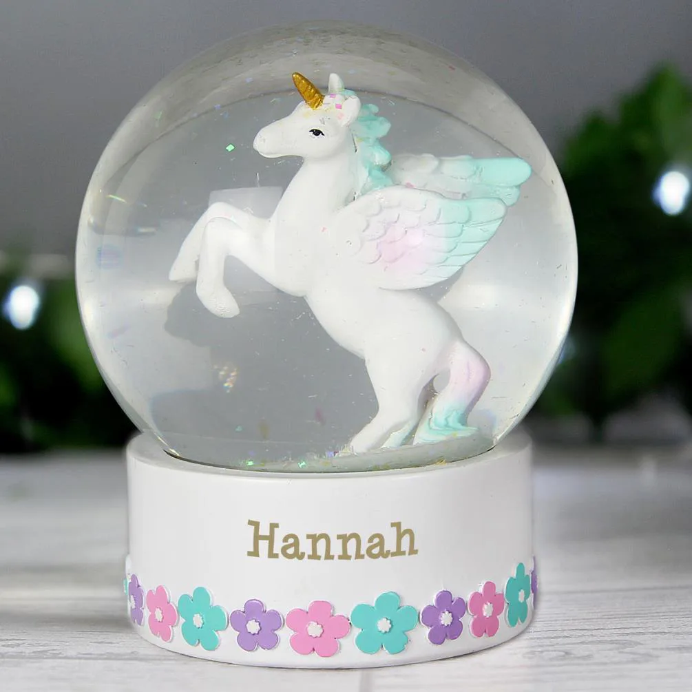 Personalised Unicorn Name Snow Globe Extra Image 2